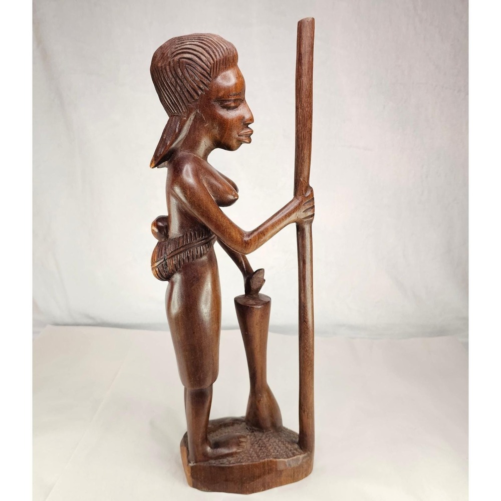 African Wood Carving Woman Figure Statue‎ Sculpture Tribal Art 20"Tall